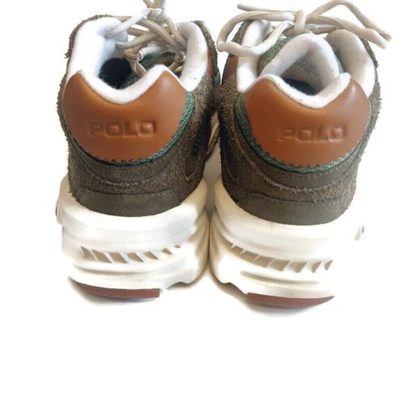 Polo Ralph Lauren Modern Trainer 100 Sneakers Mens Size 7.5 Shoes Green White - Picture 6 of 8